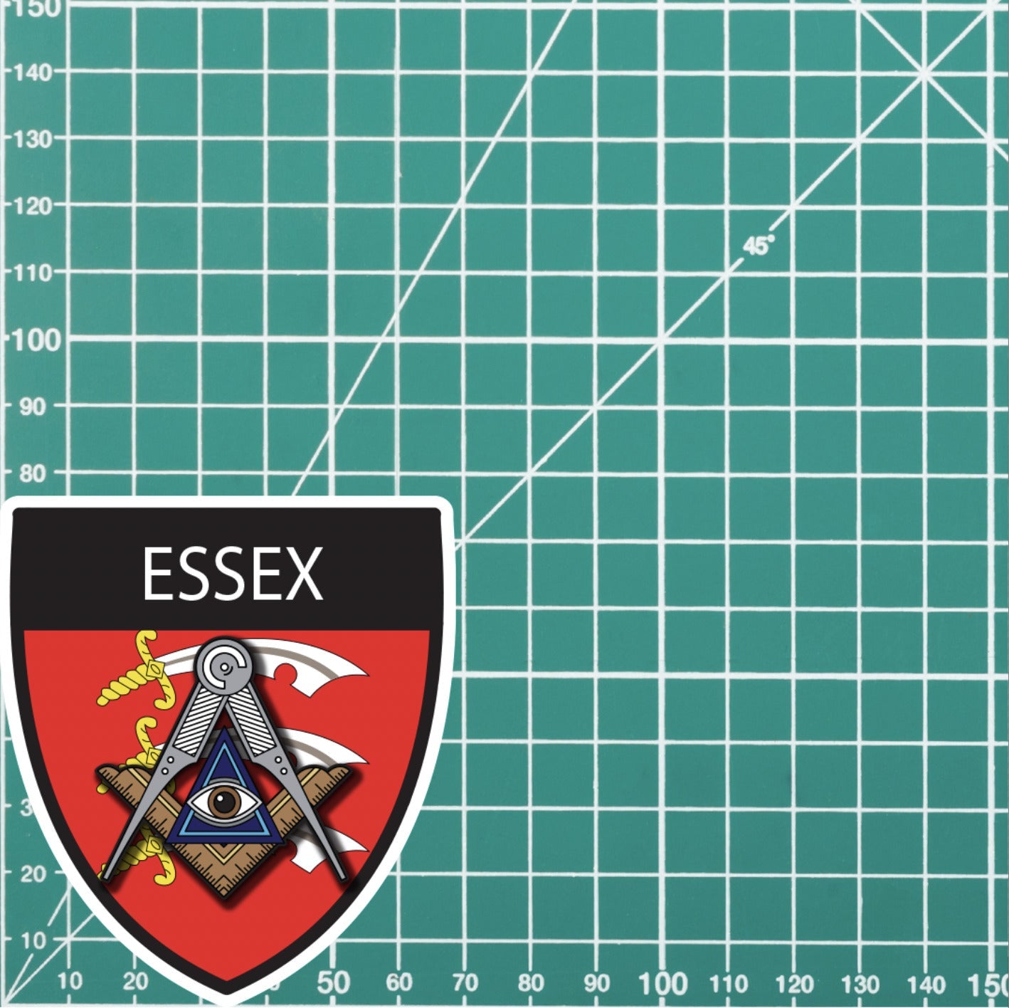 Essex Masonic Shield Sticker redplume