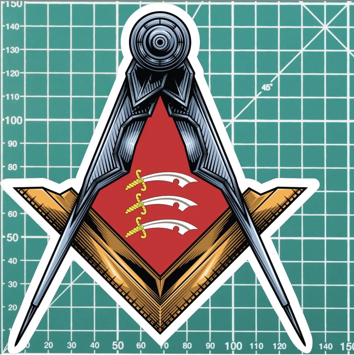 Essex Masonic Sticker Square & Compass Union Vinyl Decal redplume