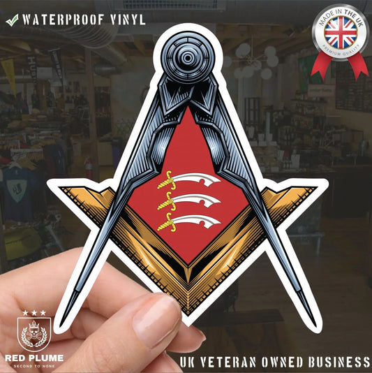 Essex Masonic Sticker Square & Compass Union Vinyl Decal redplume