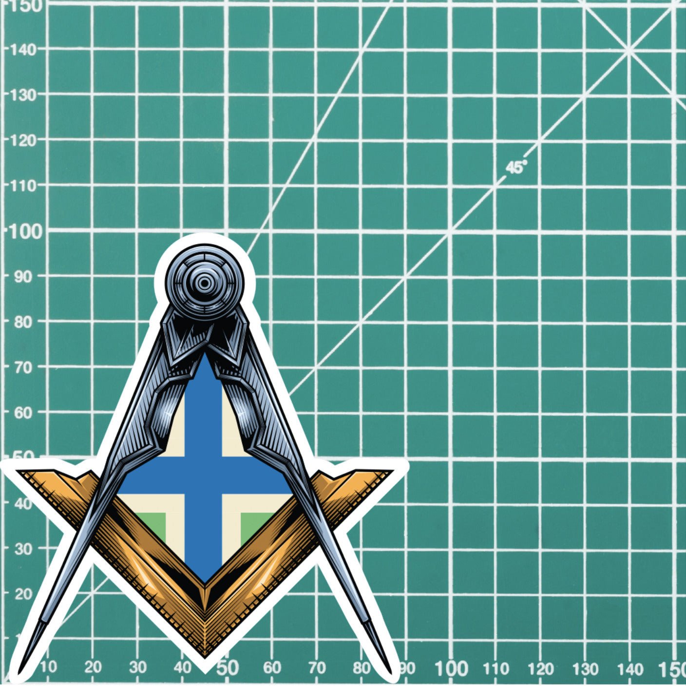 Gloucestershire Masonic Sticker Square & Compass Union Vinyl Decal redplume