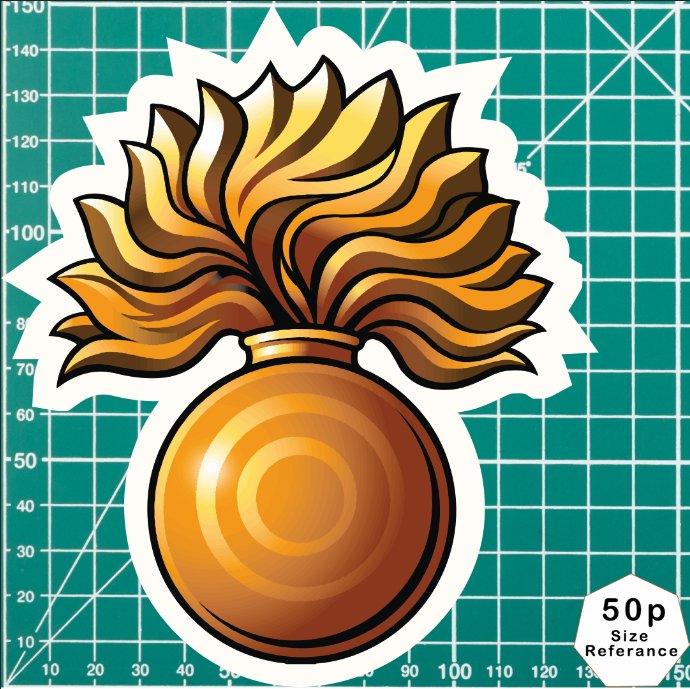Grenadier Guards Cap Badge Waterproof Vinyl Stickers - Official MoD Reseller redplume
