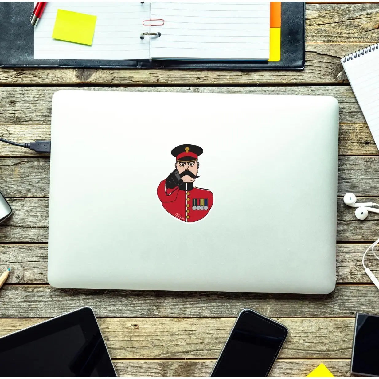 Grenadier Guards, Lord Kitchener Waterproof Vinyl Stickers, 10cm High redplume