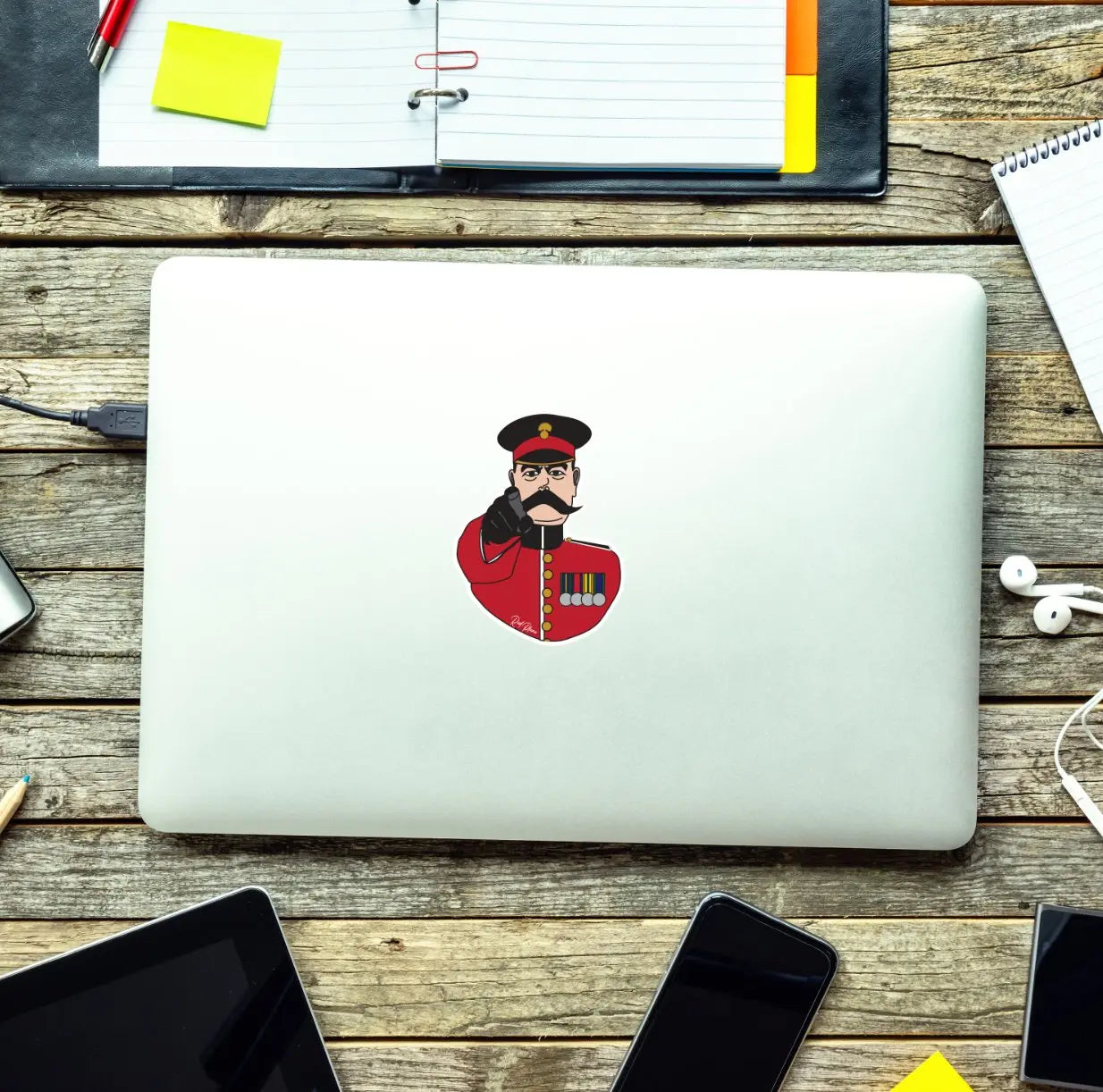 Grenadier Guards, Lord Kitchener Waterproof Vinyl Stickers, 10cm High redplume