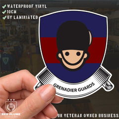 Grenadier Guards Shield Vinyl Sticker - 10cm - UV Laminated redplume