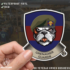 Grenadier Guards TRF British Bulldog Vinyl Sticker - 10cm redplume