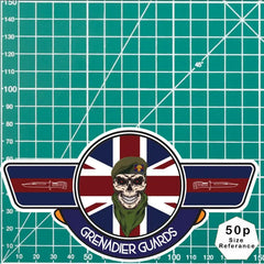 Grenadier Guards UV Laminated Vinyl Sticker - Wings redplume