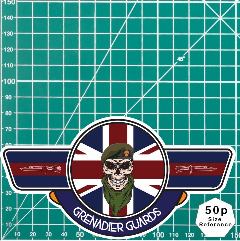 Grenadier Guards UV Laminated Vinyl Sticker - Wings redplume