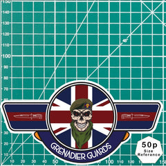 Grenadier Guards UV Laminated Vinyl Sticker - Wings redplume