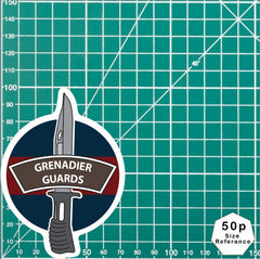 Grenadier Guards Vinyl Decal, TRF Colours & Bayonet Design - 10cm redplume