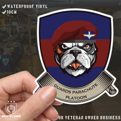 Guards Parachute Platoon TRF British Bulldog Vinyl Sticker - 10cm redplume