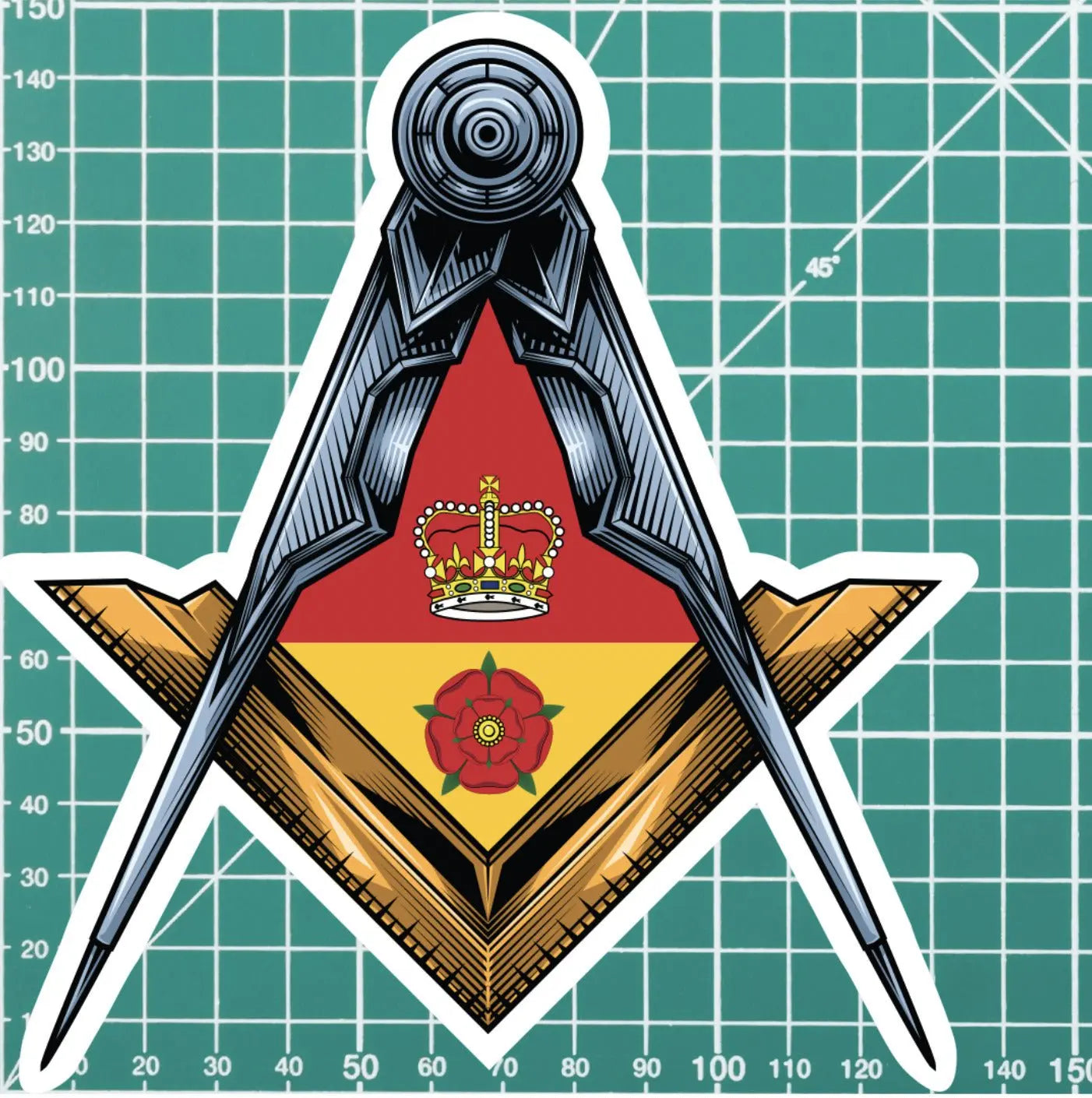 Hampshire Masonic Sticker Square & Compass Union Vinyl Decal redplume