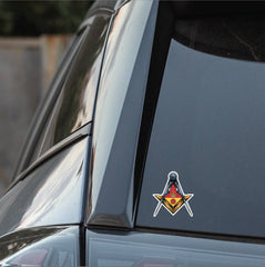 Hampshire Masonic Sticker Square & Compass Union Vinyl Decal redplume