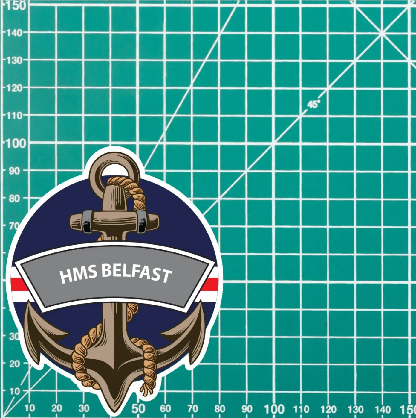 HMS Belfast Royal Navy Waterproof Vinyl Sticker redplume