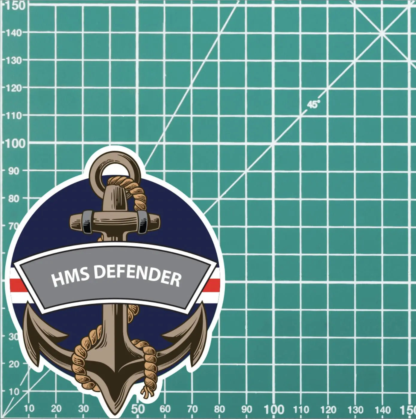 HMS Defender Royal Navy Waterproof Vinyl Sticker redplume
