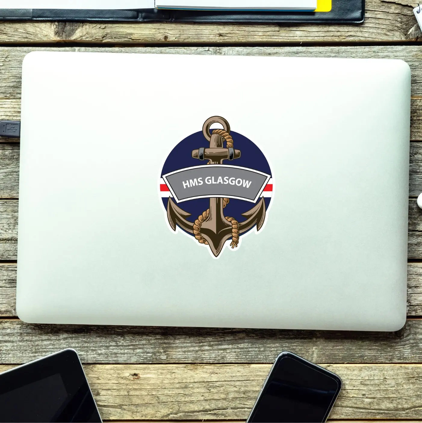 HMS GlasgowRoyal Navy Waterproof Vinyl Sticker redplume