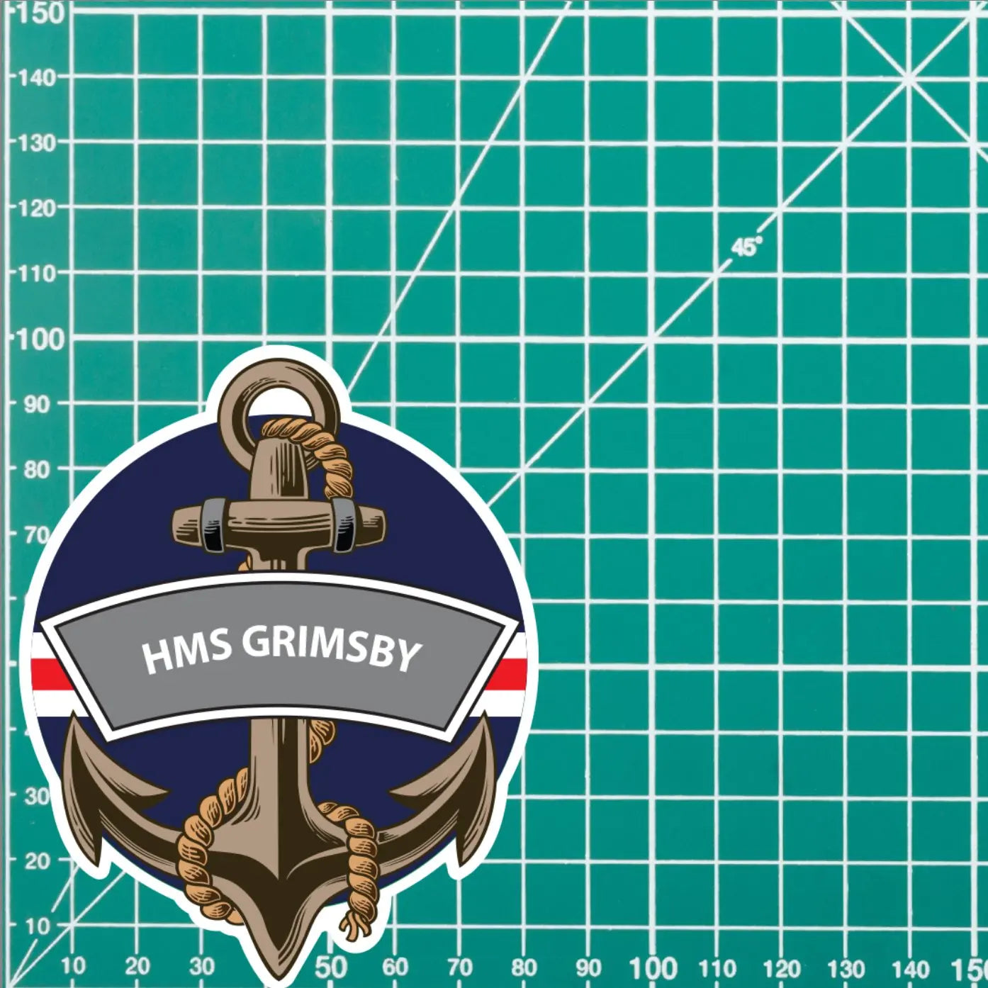 HMS Grimsby Royal Navy Waterproof Vinyl Sticker redplume