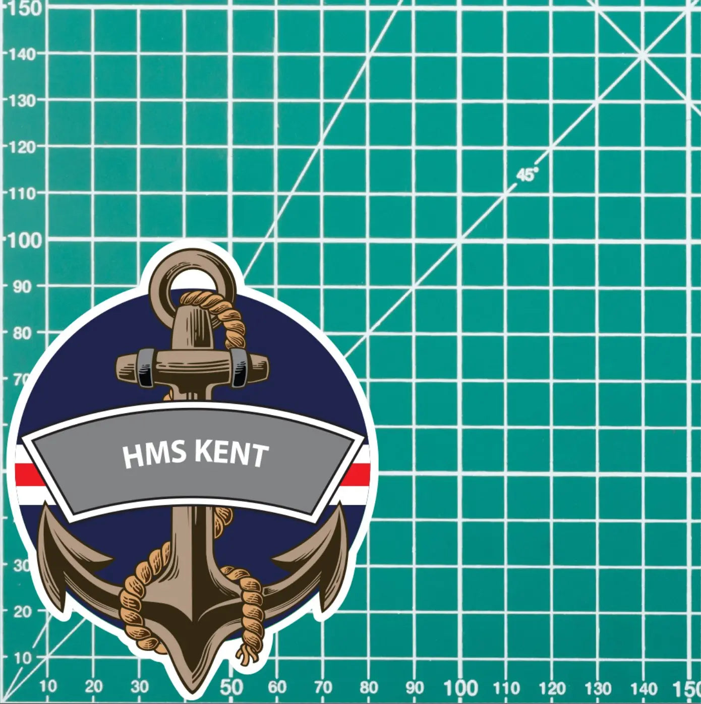 HMS Kent Royal Navy Waterproof Vinyl Sticker redplume