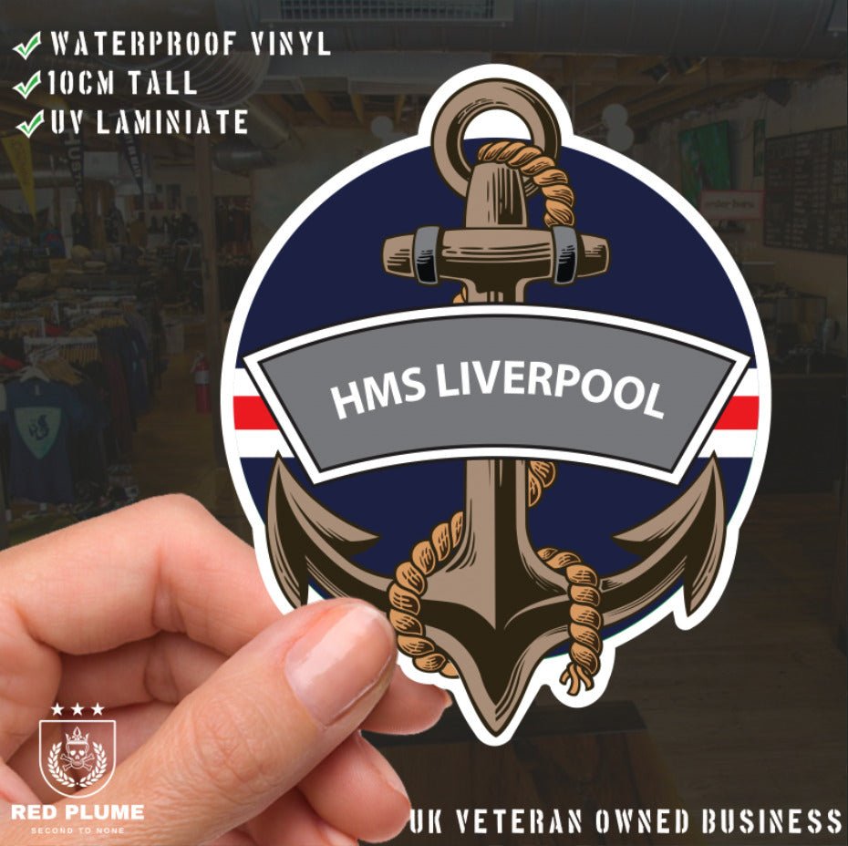 HMS Liverpool Royal Navy Waterproof Vinyl Sticker redplume