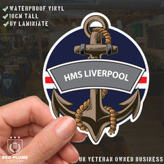 HMS Liverpool Royal Navy Waterproof Vinyl Sticker redplume