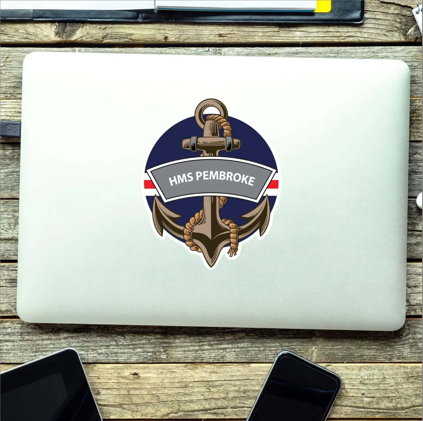 HMS Pembroke Royal Navy Waterproof Vinyl Sticker redplume