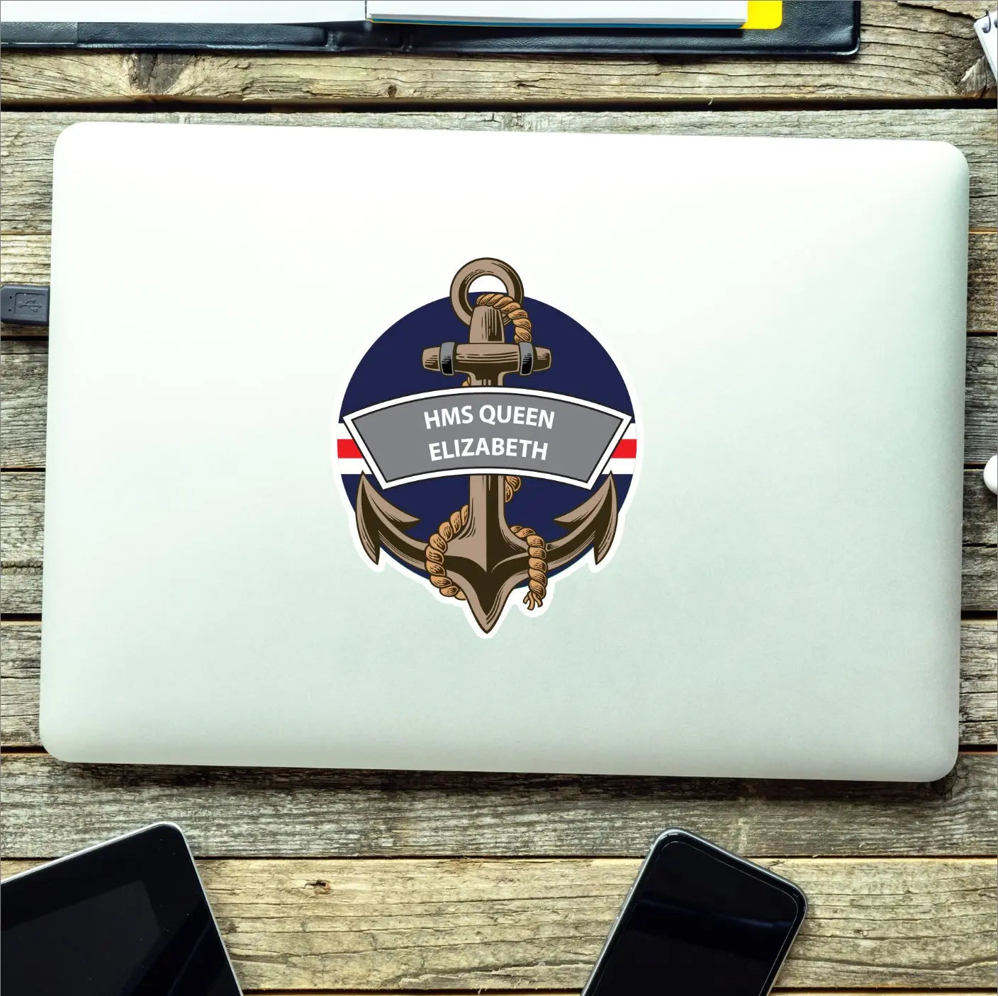HMS Queen Elizabeth Royal Navy Waterproof Vinyl Sticker redplume