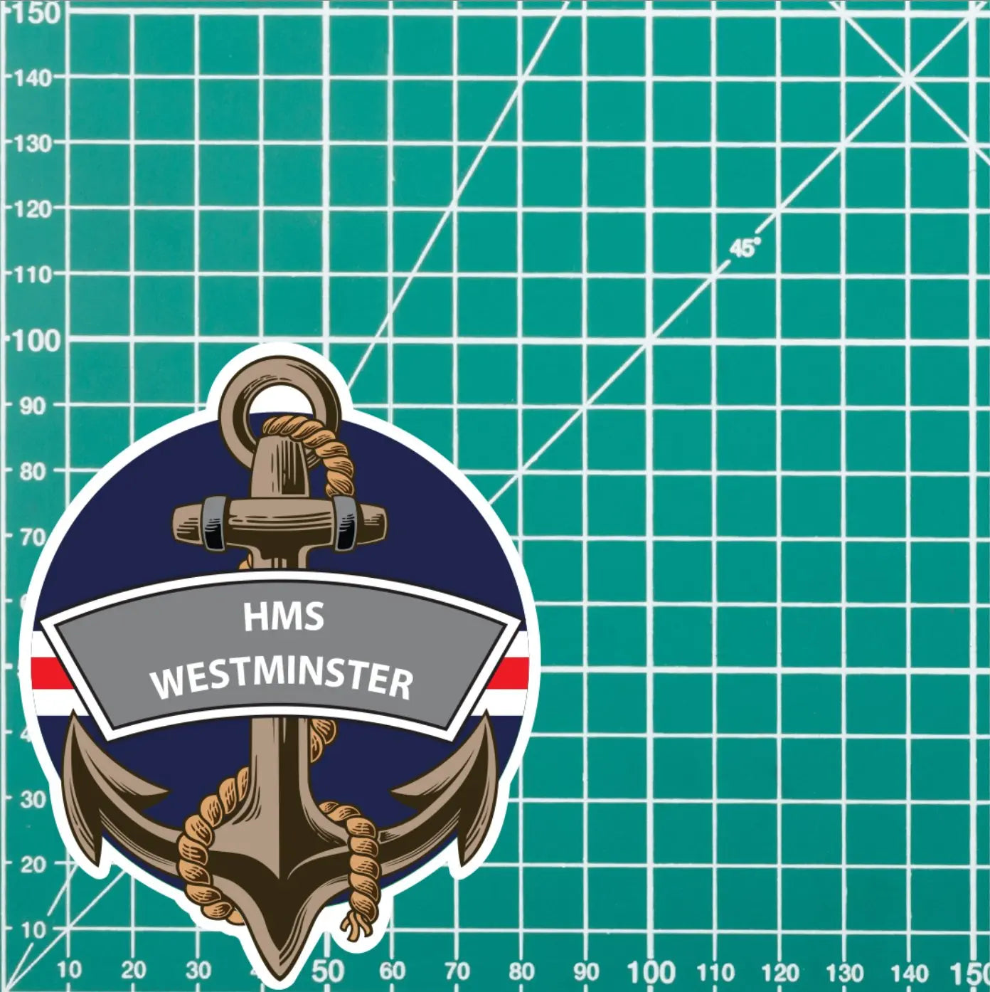 HMS Westminster Royal Navy Waterproof Vinyl Sticker redplume
