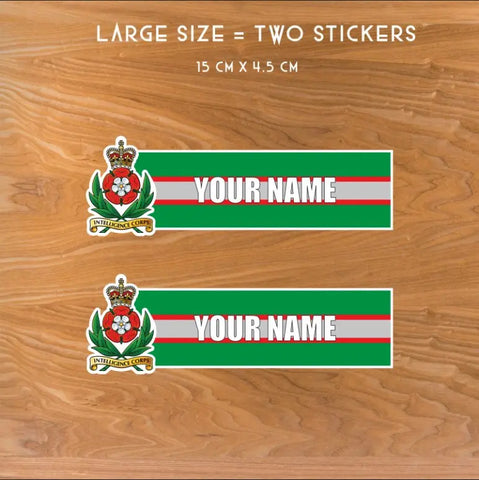 Intelligence Corps Vinyl Name Stickers - Personalised redplume