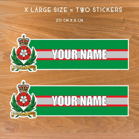 Intelligence Corps Vinyl Name Stickers - Personalised redplume
