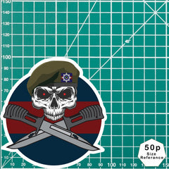 Irish Guards Car Decal - Stylish Skull and Crossed Bayonets Design redplume