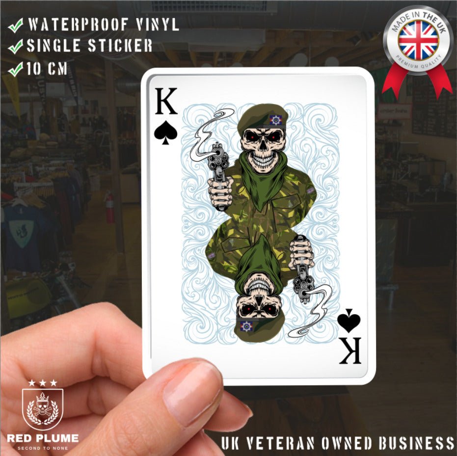 Irish Guards King of Spades Waterproof Vinyl Sticker/Decal 10cm redplume