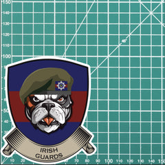 Irish Guards TRF British Bulldog Vinyl Sticker - 10cm redplume
