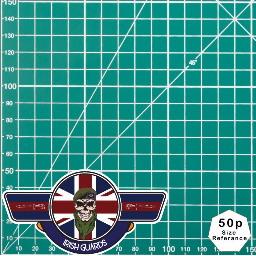 Irish Guards UV Laminated Vinyl Sticker - Wings redplume