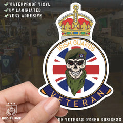 Irish Guards Veteran UV Laminated Lord Kitchener & Beret Decal redplume