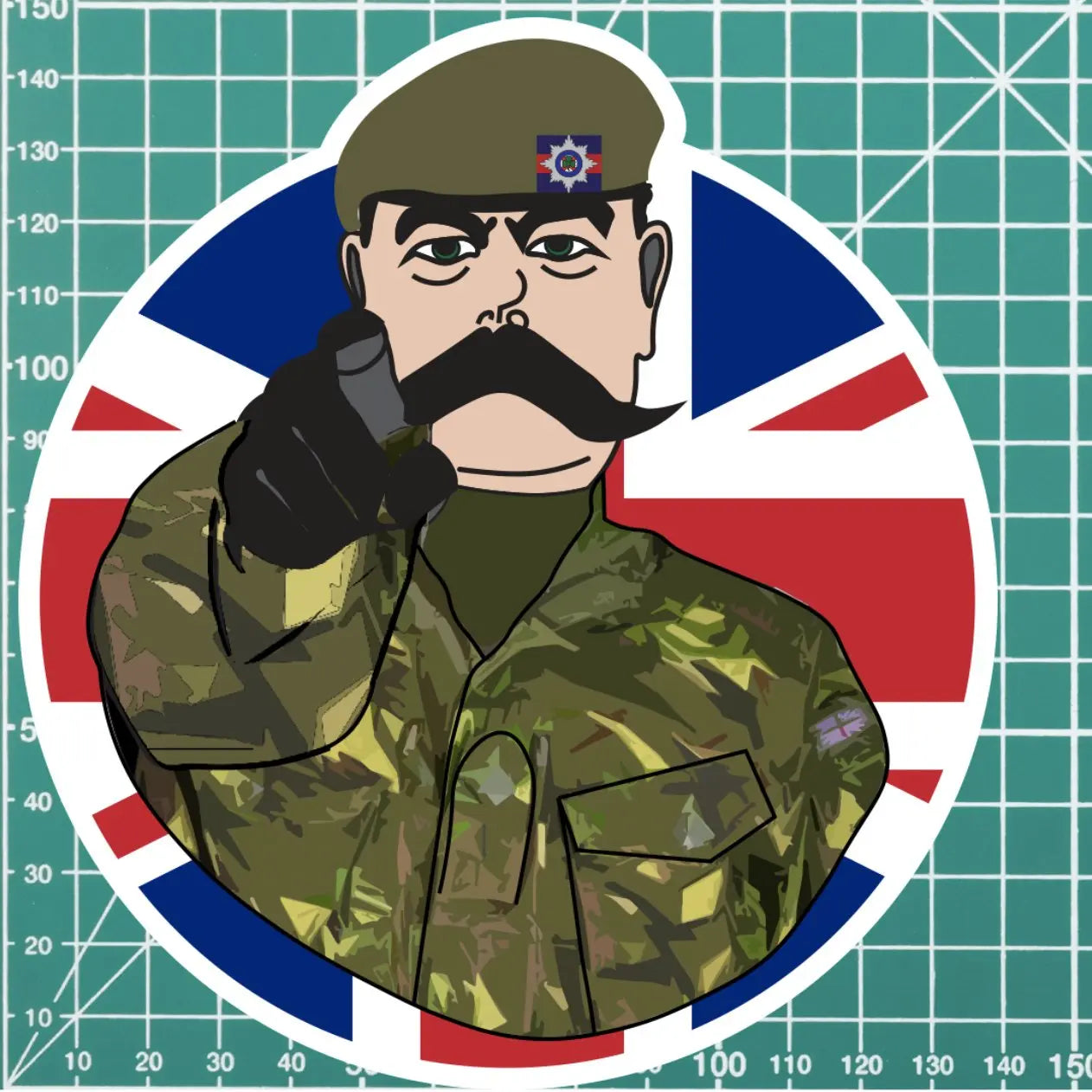 Irish Guards Vinyl Waterproof Sticker, Lord Kitchener Design FREE SHIPPING redplume