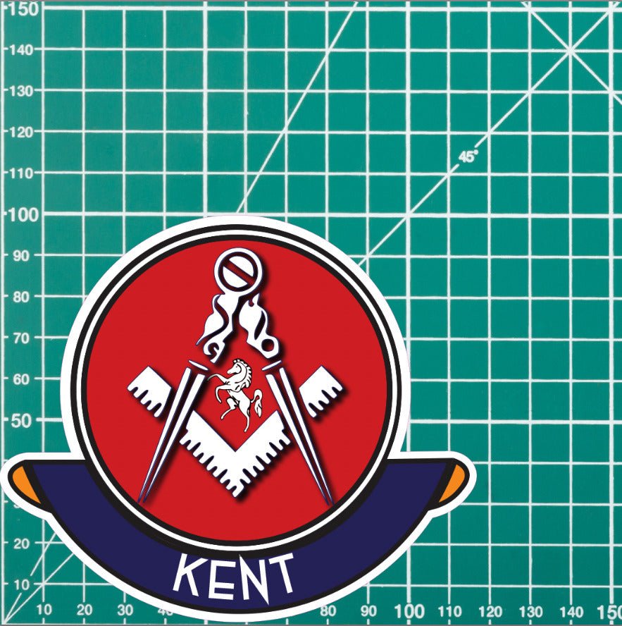 Kent Masonic Car Sticker | UV Laminated redplume