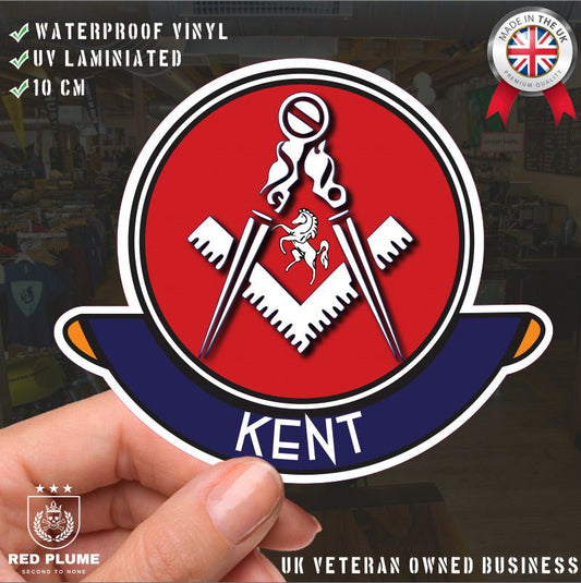 Kent Masonic Car Sticker | UV Laminated redplume
