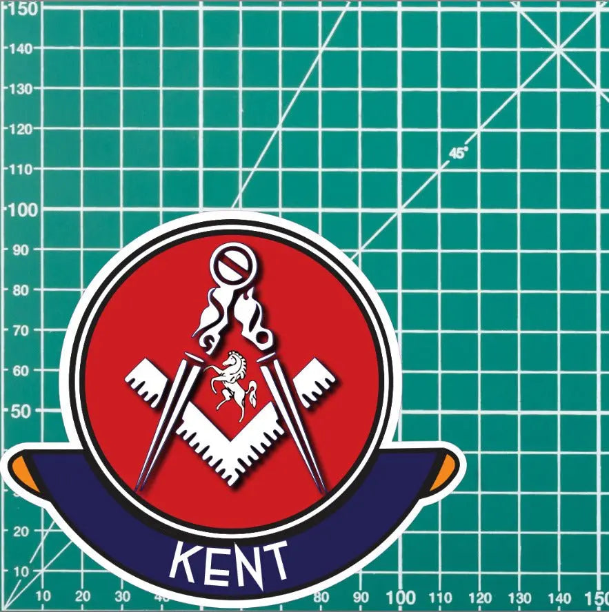 Kent Masonic Car Sticker | UV Laminated redplume