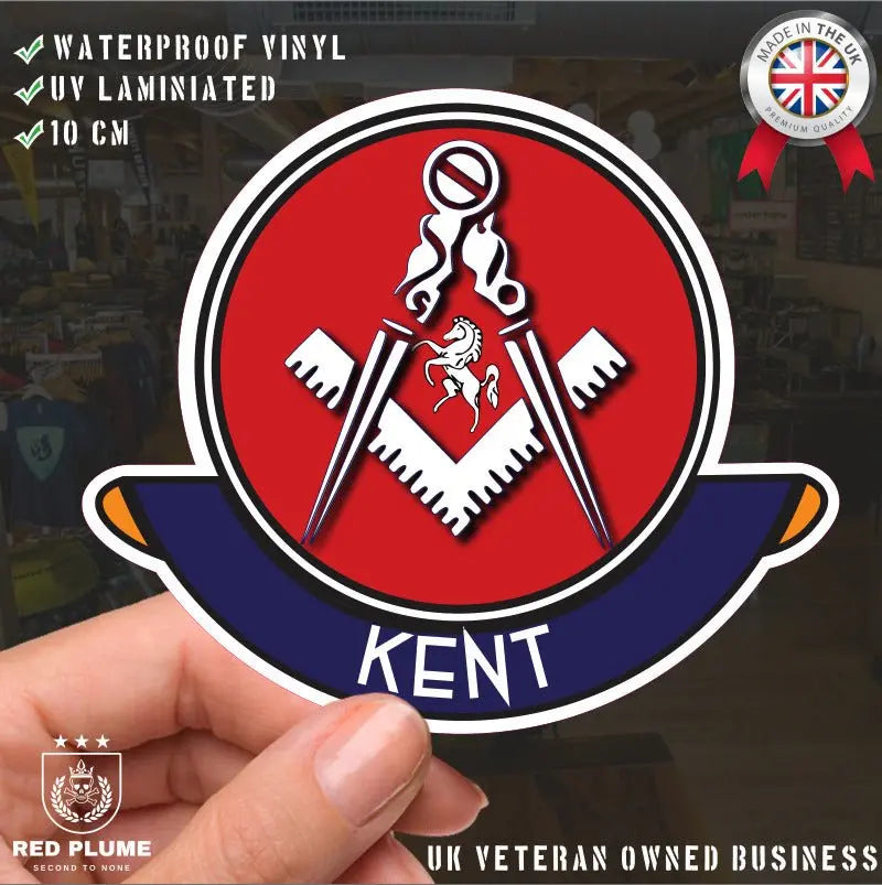 Kent Masonic Car Sticker | UV Laminated redplume