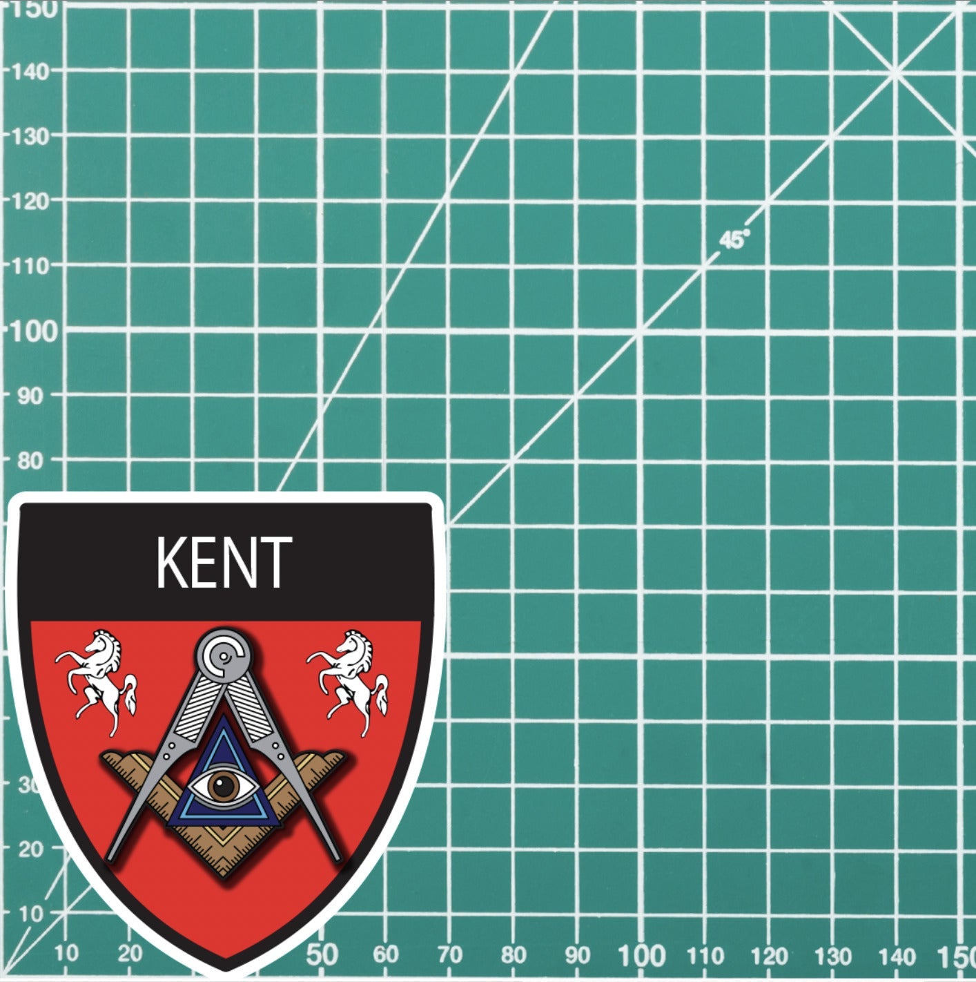 Kent Masonic Shield Sticker redplume