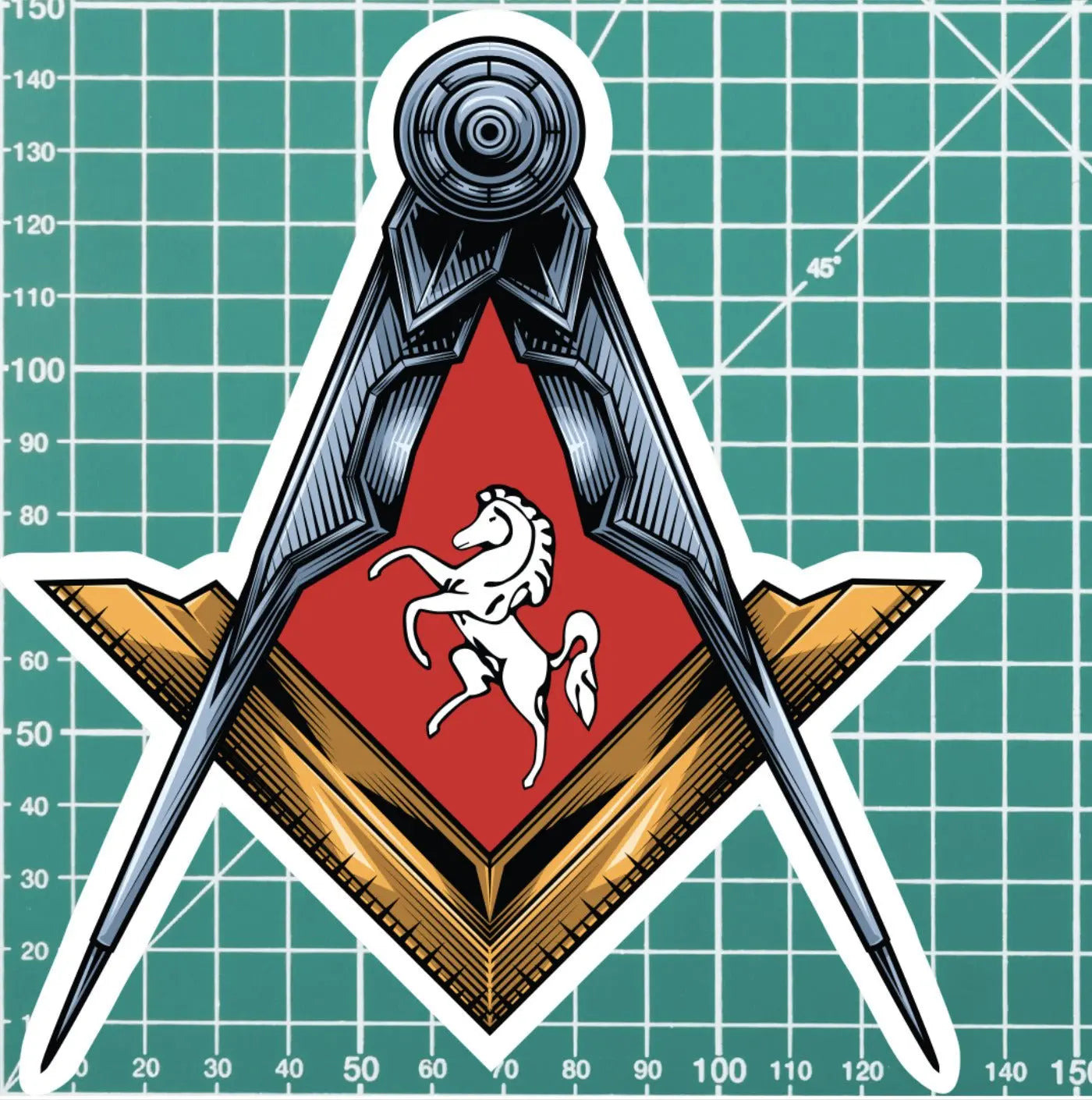 Kent Masonic Stickers Square & Compass Union Vinyl Decals redplume