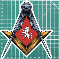 Kent Masonic Stickers Square & Compass Union Vinyl Decals redplume