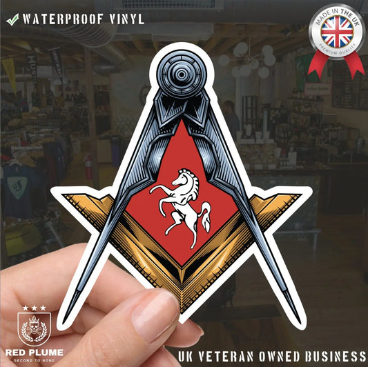 Kent Masonic Stickers Square & Compass Union Vinyl Decals redplume