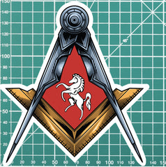 Kent Masonic Stickers Square & Compass Union Vinyl Decals redplume
