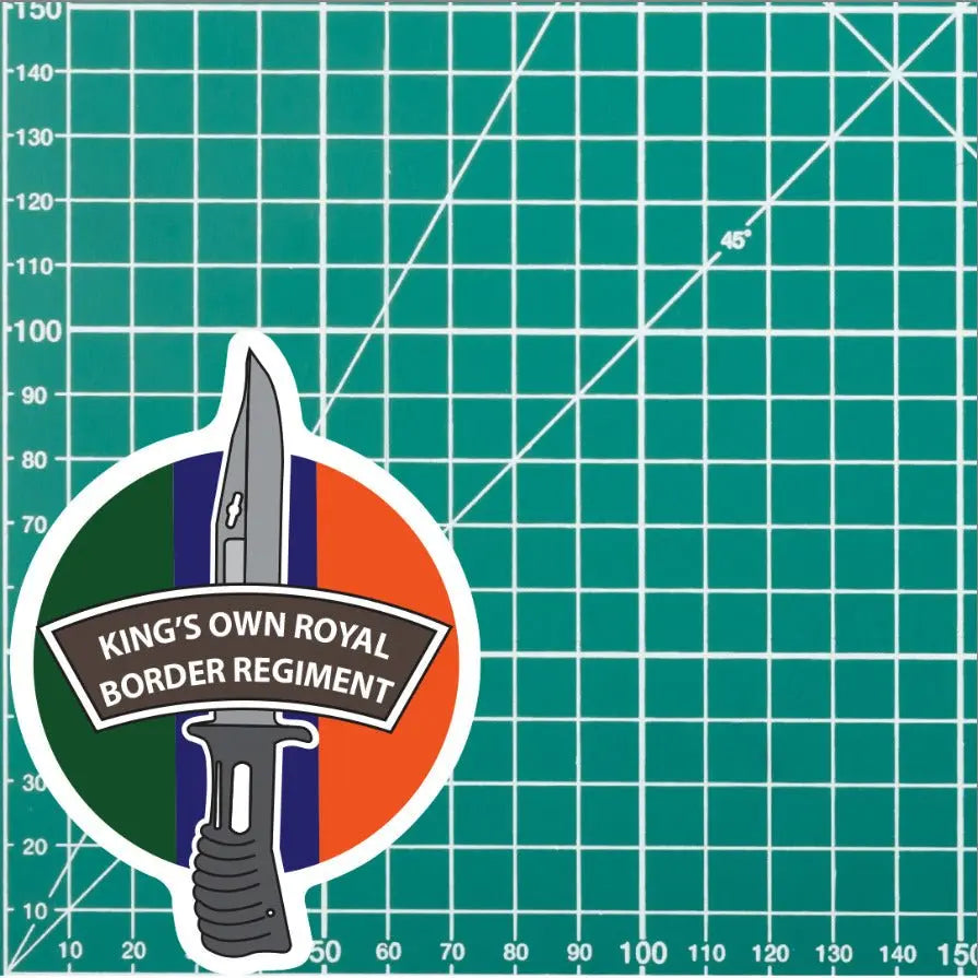 King's Own Border Regiment Decal, TRF Colours & Bayonet Design - 10cm redplume