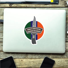 King's Own Border Regiment Decal, TRF Colours & Bayonet Design - 10cm redplume