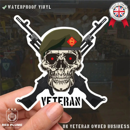 King's Own Royal Border Regiment Crossed GPMG High-Quality Vinyl Sticker - 100mm redplume