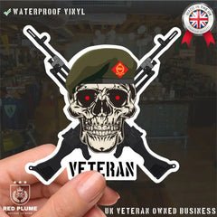 King's Own Royal Border Regiment Crossed GPMG High-Quality Vinyl Sticker - 100mm redplume