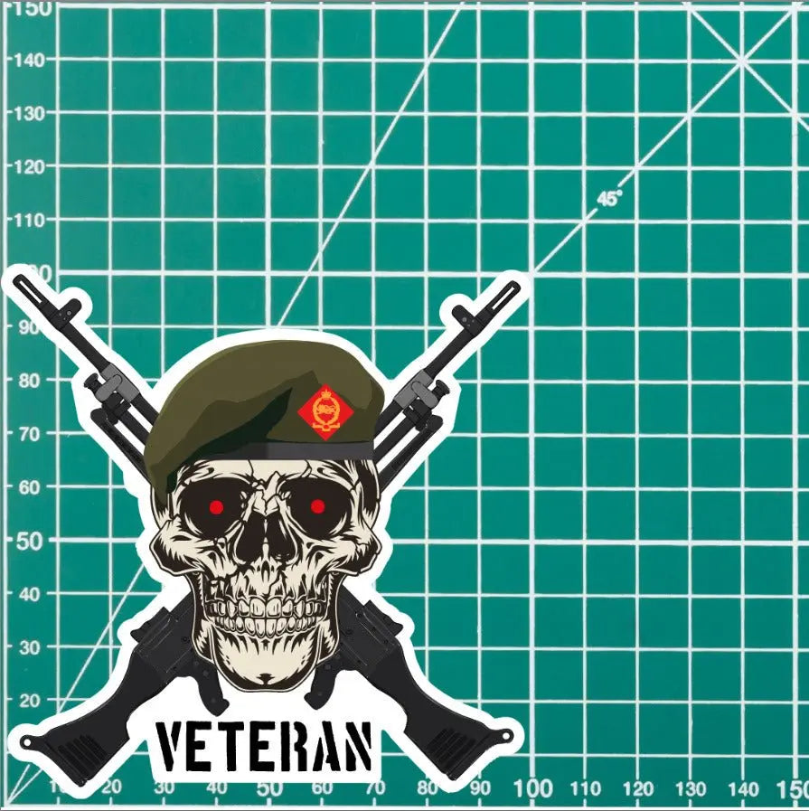 King's Own Royal Border Regiment Crossed GPMG High-Quality Vinyl Sticker - 100mm redplume