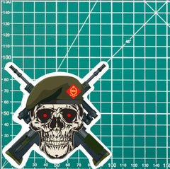 King's Own Royal Border Regiment High-Quality Vinyl Sticker - Crossed Rifles redplume