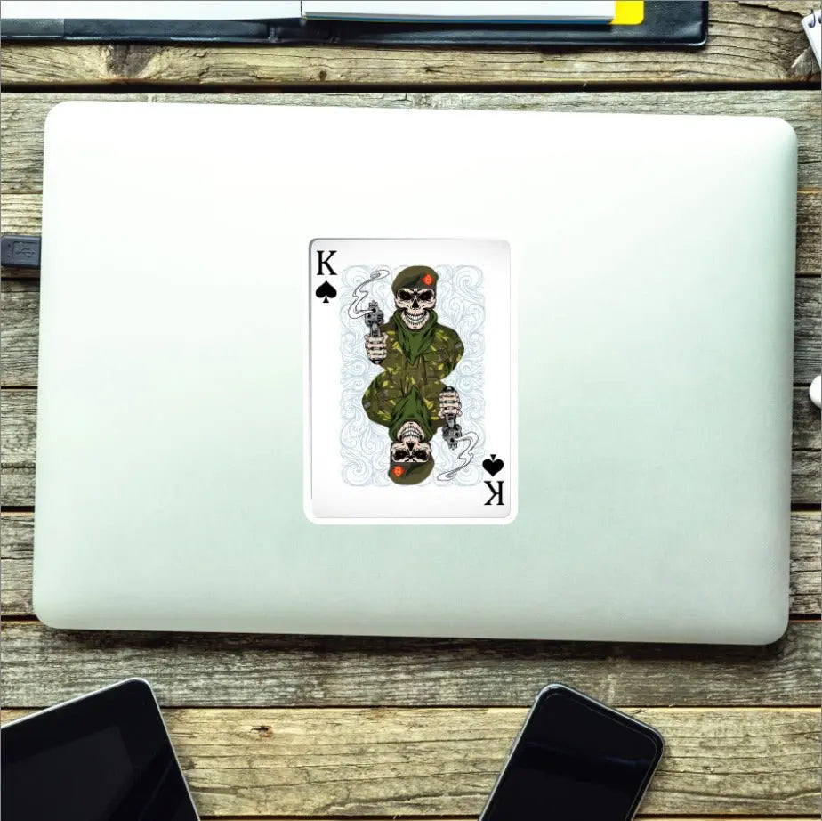 King's Own Royal Border Regiment King of Spades Waterproof Vinyl Sticker 10cm redplume